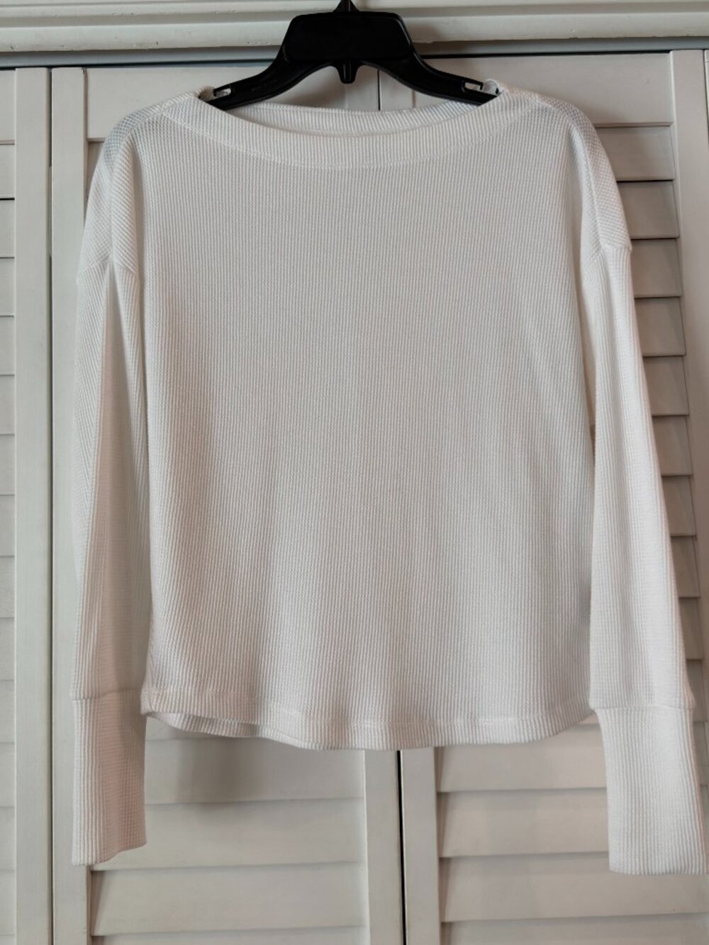 Anthropologie Akemi + Kin Long Sleeve White Thermal with Boat Neck - Size S